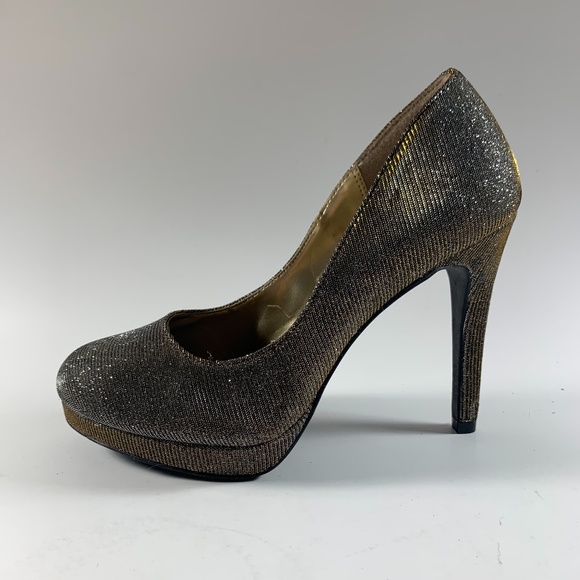 FIONI Nights Shimmering Gold/Silver Pumps Heels 7 - Picture 3 of 12